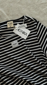 Ribbed Bio-Baumwoll T-Shirt "Stripes"