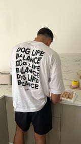 Unisex Bio-Baumwoll T-Shirt "DOG LIFE BALANCE" White