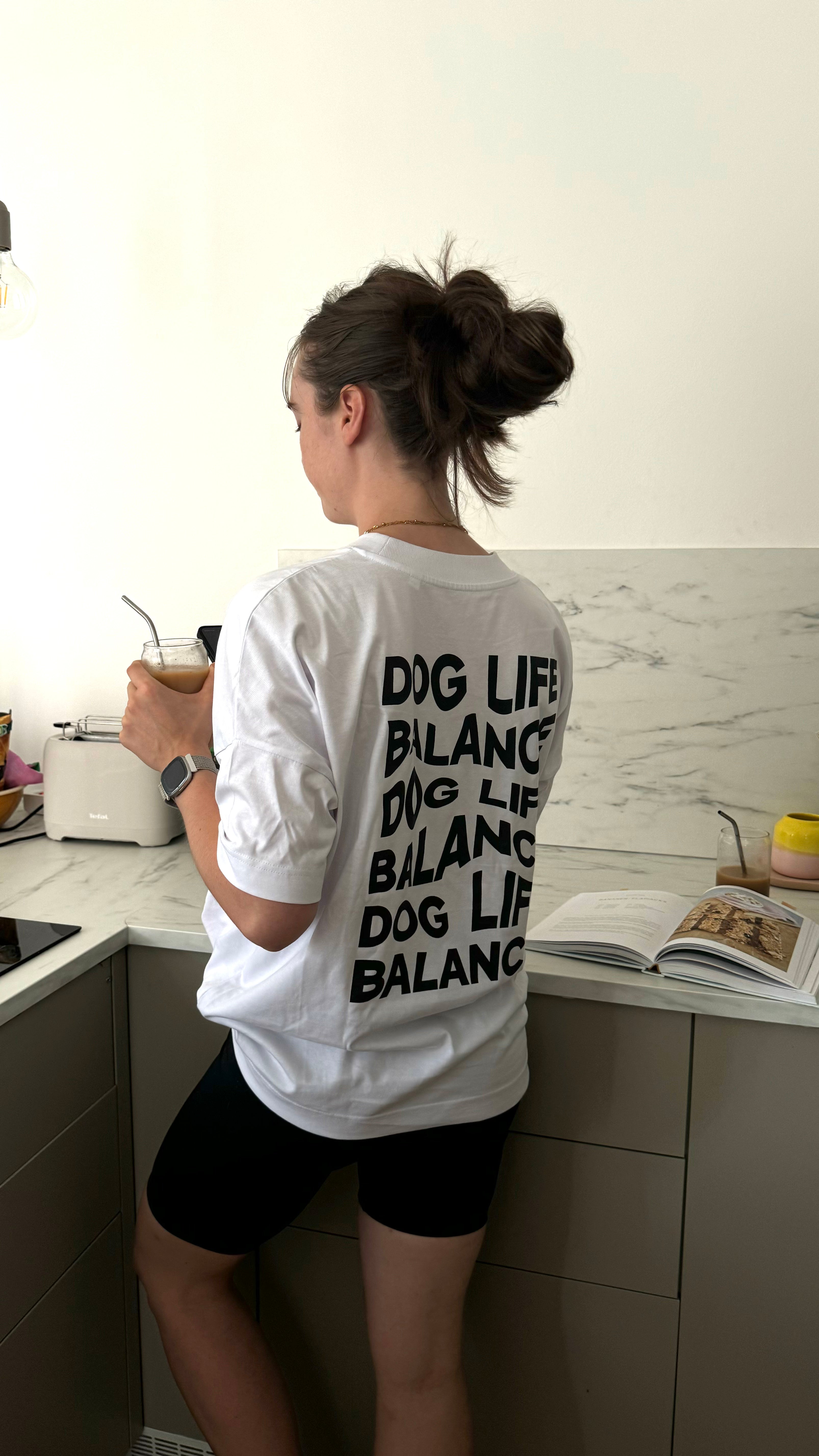 Unisex Bio-Baumwoll T-Shirt "DOG LIFE BALANCE" White